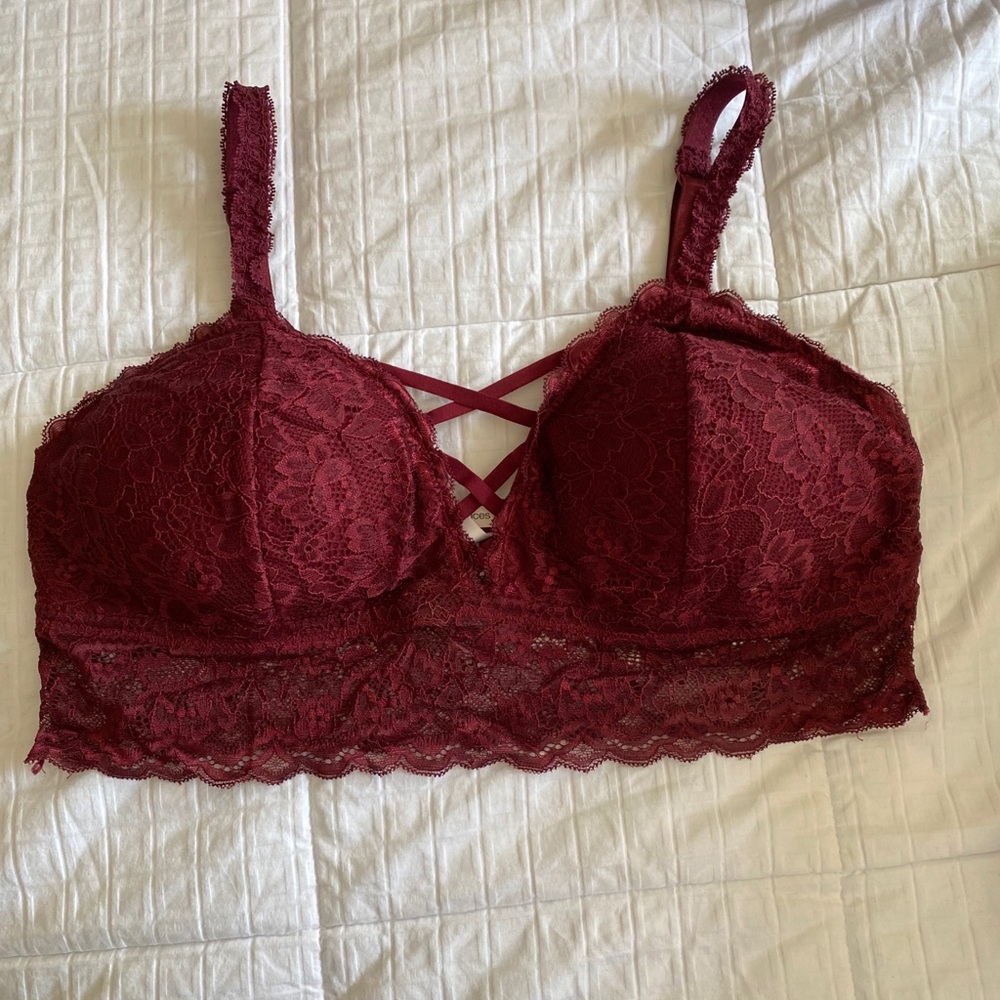 Maurices Burgandy Lace Bralette